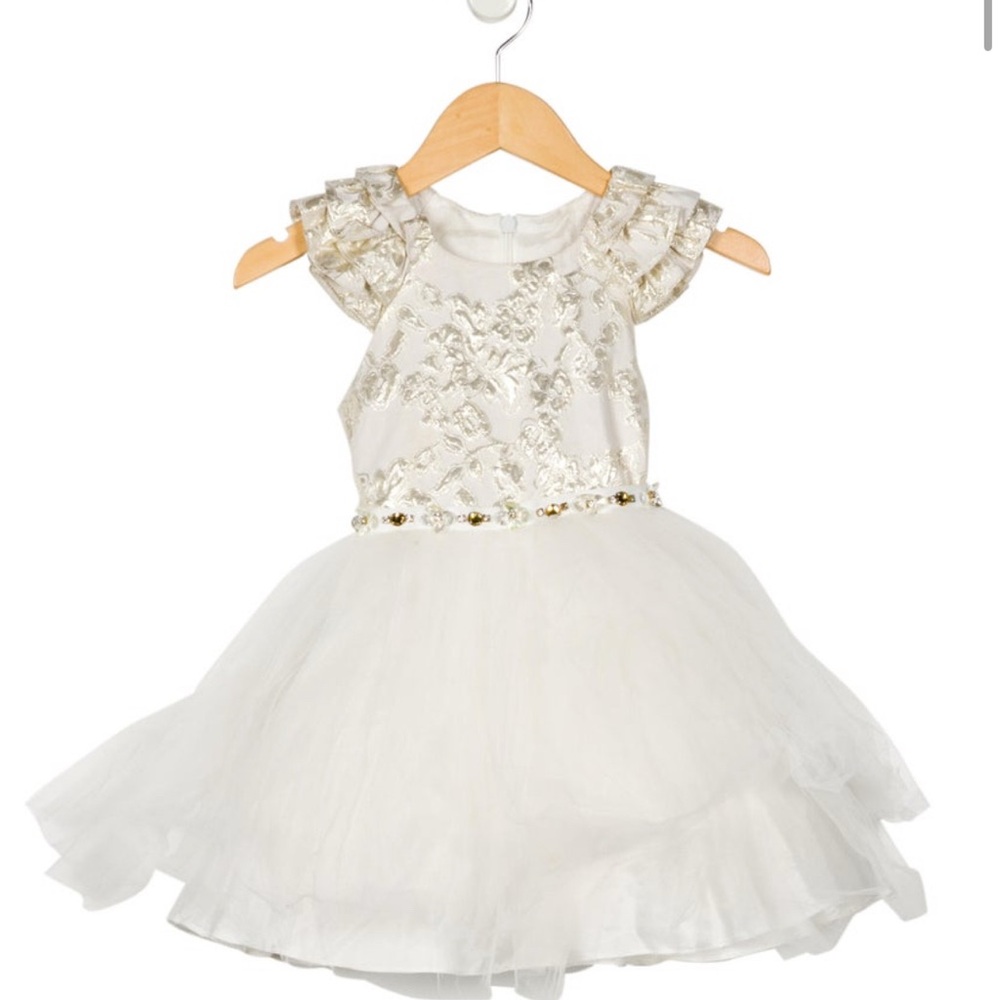 Charles David White and Gold Dance Dress
